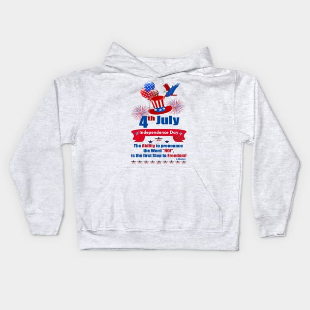 independence day Eagle Ability Kids Hoodie by Lin-Eve